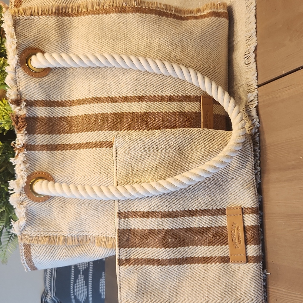 American Leather Co. Canvas Tote and Wristlet